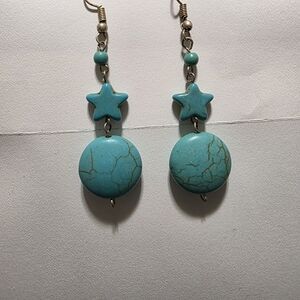 5/$20 Turquoise Circle and Star Earrings